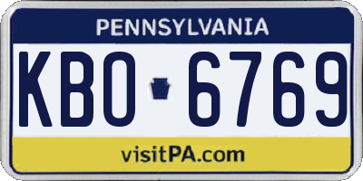 PA license plate KBO6769