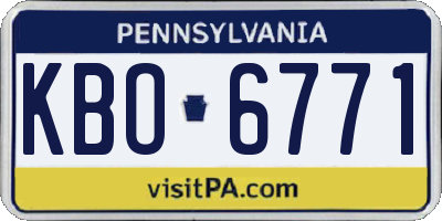 PA license plate KBO6771