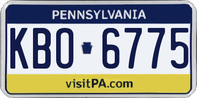 PA license plate KBO6775
