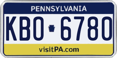 PA license plate KBO6780