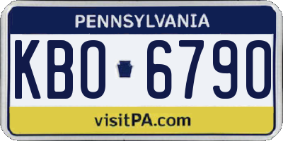 PA license plate KBO6790