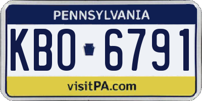 PA license plate KBO6791