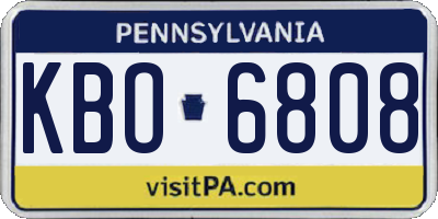 PA license plate KBO6808