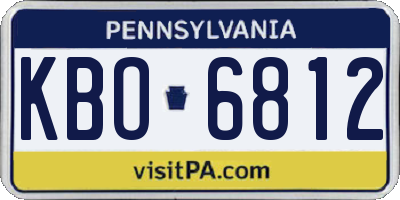 PA license plate KBO6812