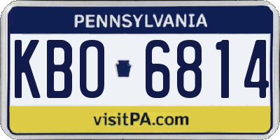 PA license plate KBO6814