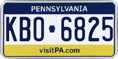 PA license plate KBO6825
