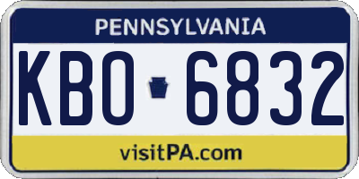 PA license plate KBO6832