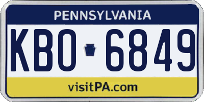PA license plate KBO6849
