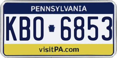 PA license plate KBO6853