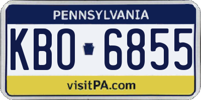 PA license plate KBO6855