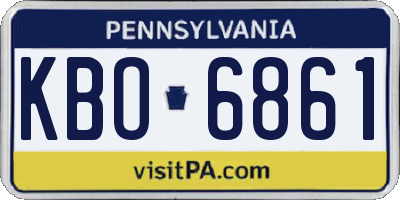 PA license plate KBO6861