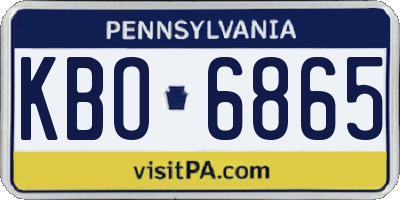 PA license plate KBO6865
