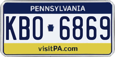 PA license plate KBO6869