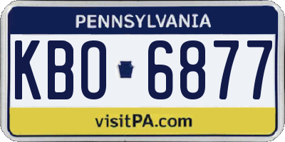 PA license plate KBO6877