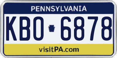 PA license plate KBO6878