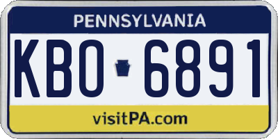PA license plate KBO6891