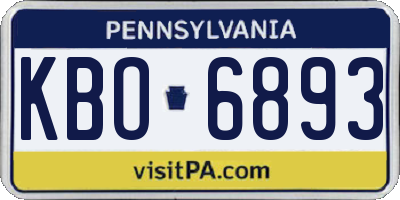 PA license plate KBO6893