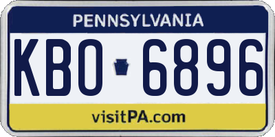 PA license plate KBO6896