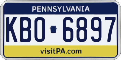 PA license plate KBO6897