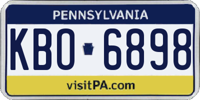 PA license plate KBO6898
