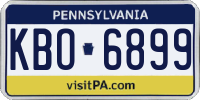 PA license plate KBO6899