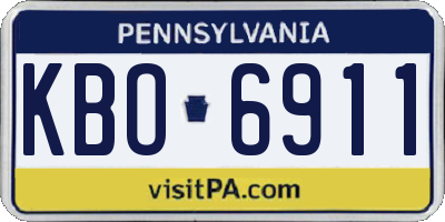PA license plate KBO6911