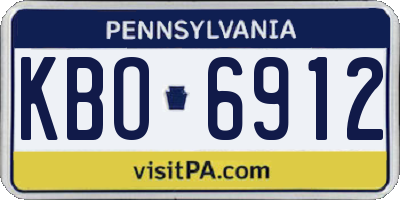PA license plate KBO6912