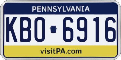 PA license plate KBO6916