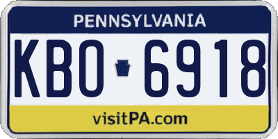 PA license plate KBO6918