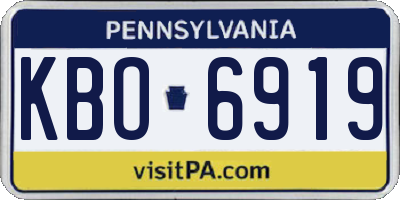 PA license plate KBO6919