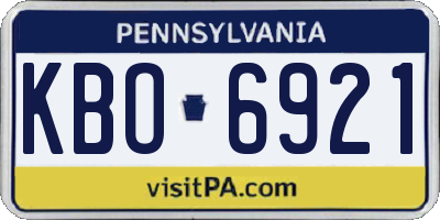 PA license plate KBO6921