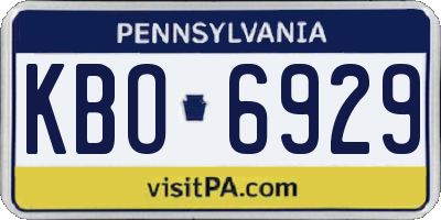 PA license plate KBO6929