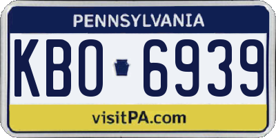 PA license plate KBO6939