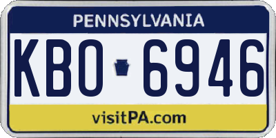 PA license plate KBO6946