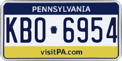 PA license plate KBO6954