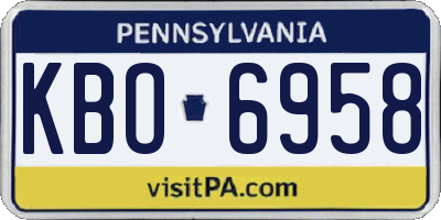 PA license plate KBO6958