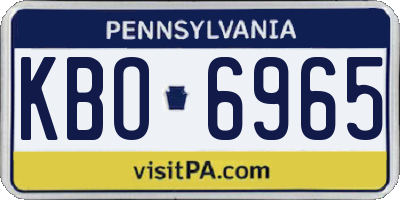PA license plate KBO6965