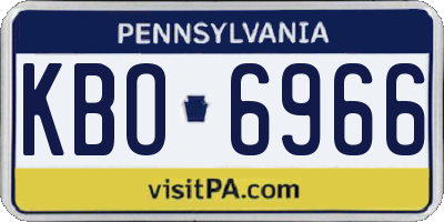 PA license plate KBO6966
