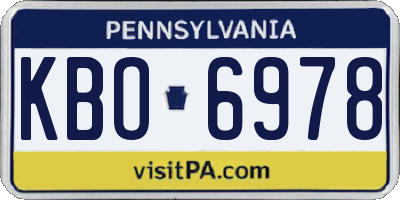 PA license plate KBO6978
