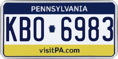 PA license plate KBO6983