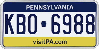 PA license plate KBO6988