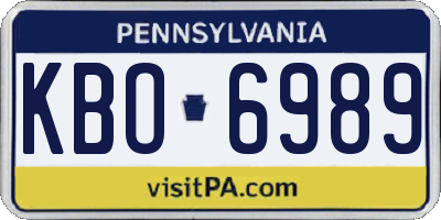 PA license plate KBO6989