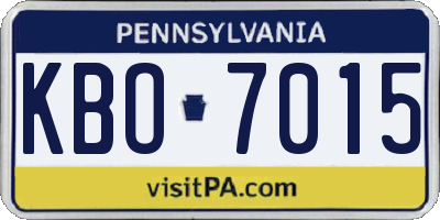 PA license plate KBO7015