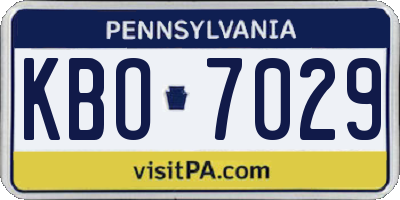 PA license plate KBO7029