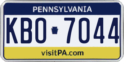 PA license plate KBO7044