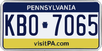 PA license plate KBO7065