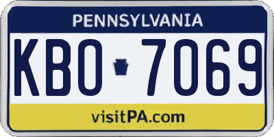 PA license plate KBO7069