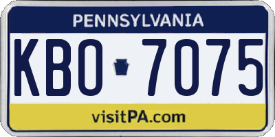PA license plate KBO7075