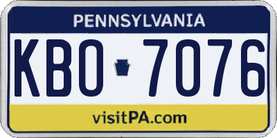 PA license plate KBO7076