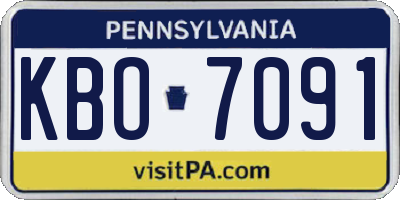 PA license plate KBO7091